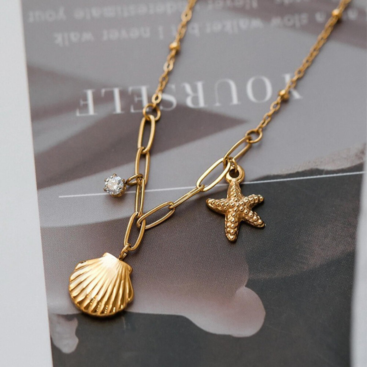 MYKI Beauteous Stainless Steel Necklace (MK709G-SSYI)