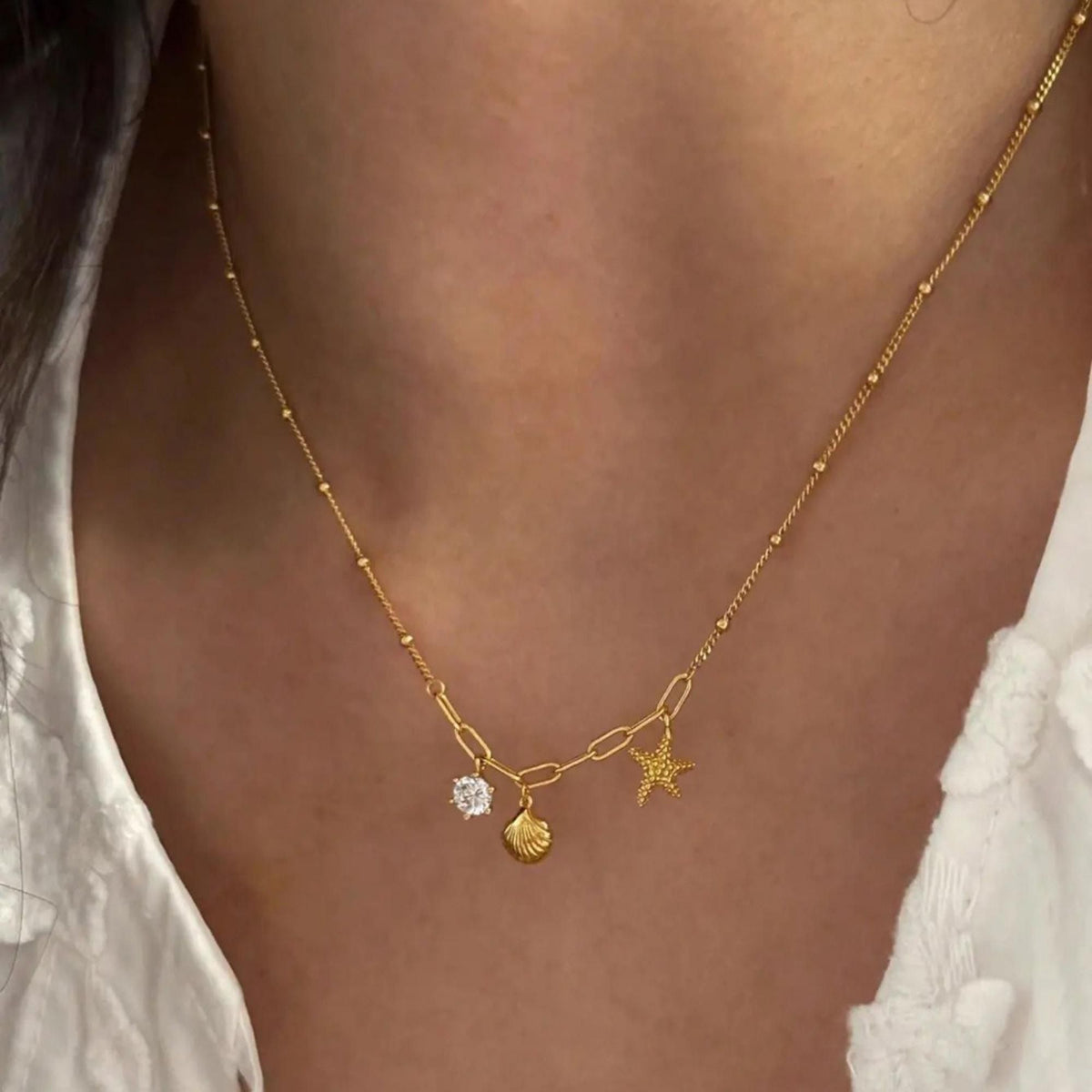 MYKI Beauteous Stainless Steel Necklace (MK709G-SSYI)