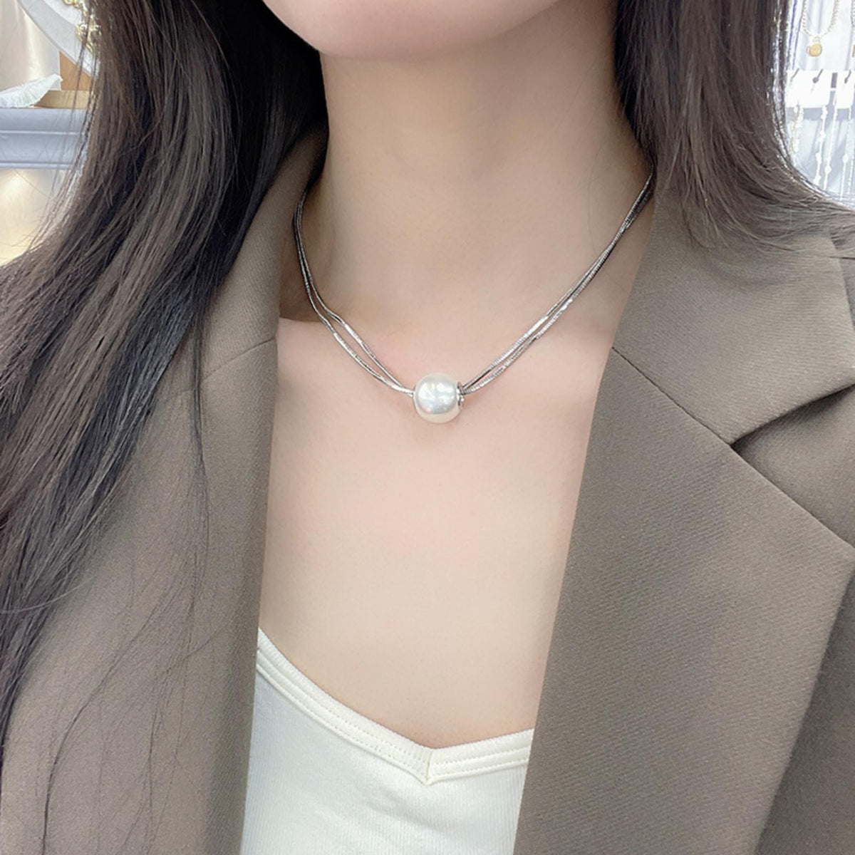 MYKI Flawless Stainless Steel Necklace (MK715S-SSYI)