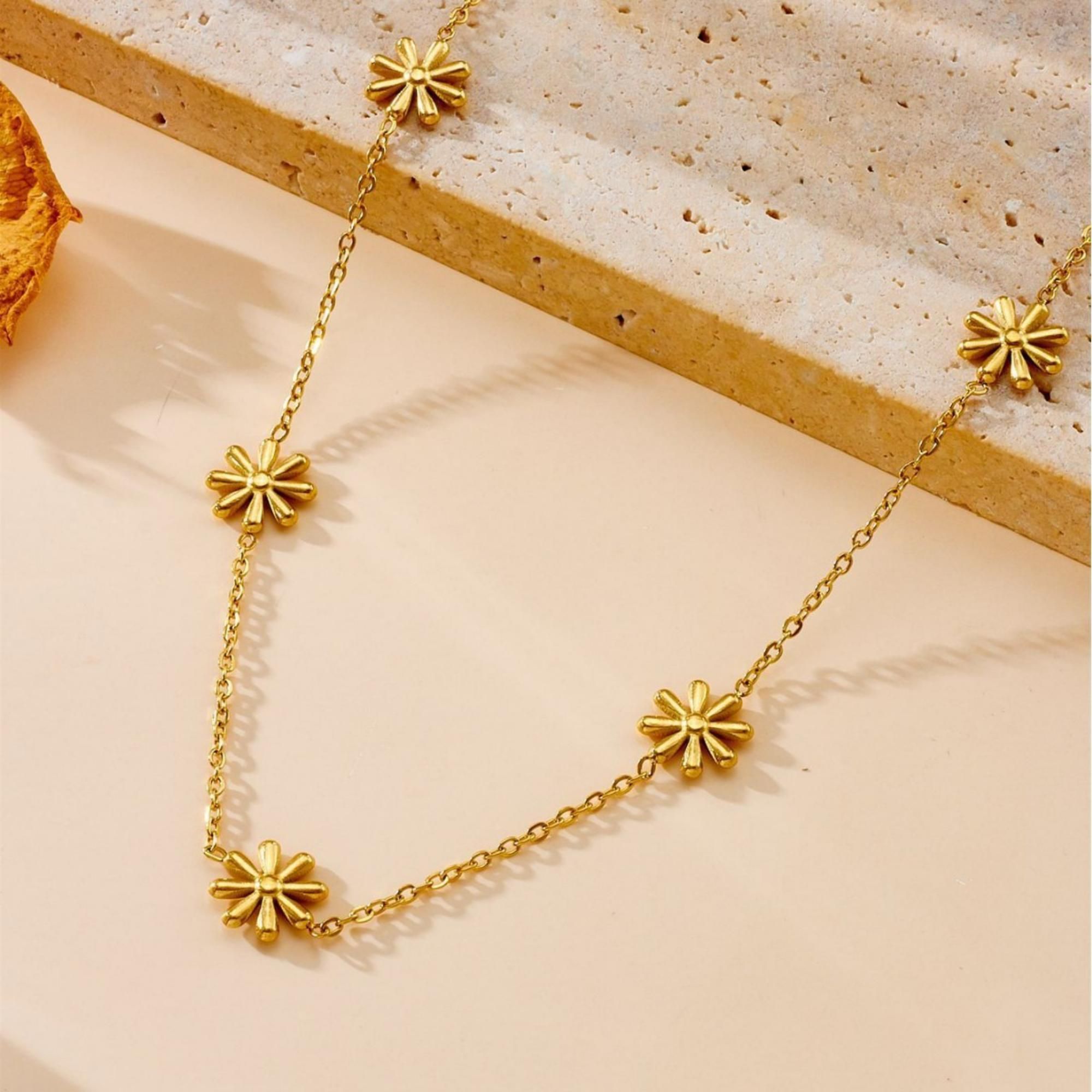 MYKI Floral Motif Premium Plated Necklace & Earrings Set (mkps7)