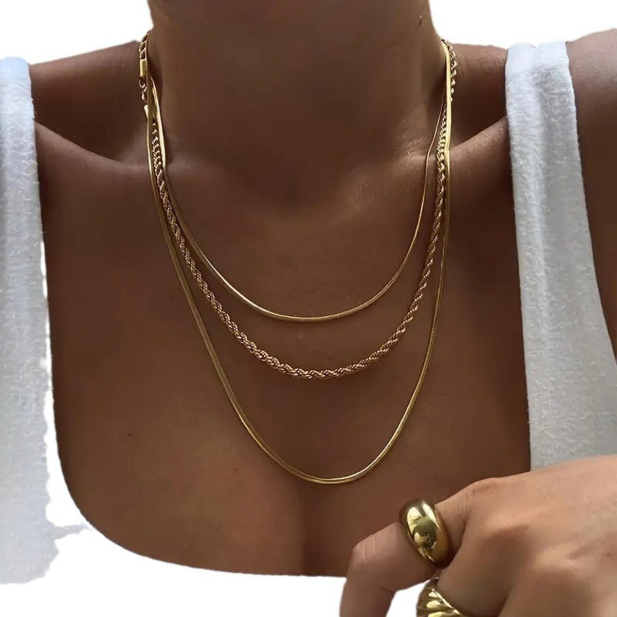 MYKI Striking Stainless Steel Necklace (MK747G-SSYI)