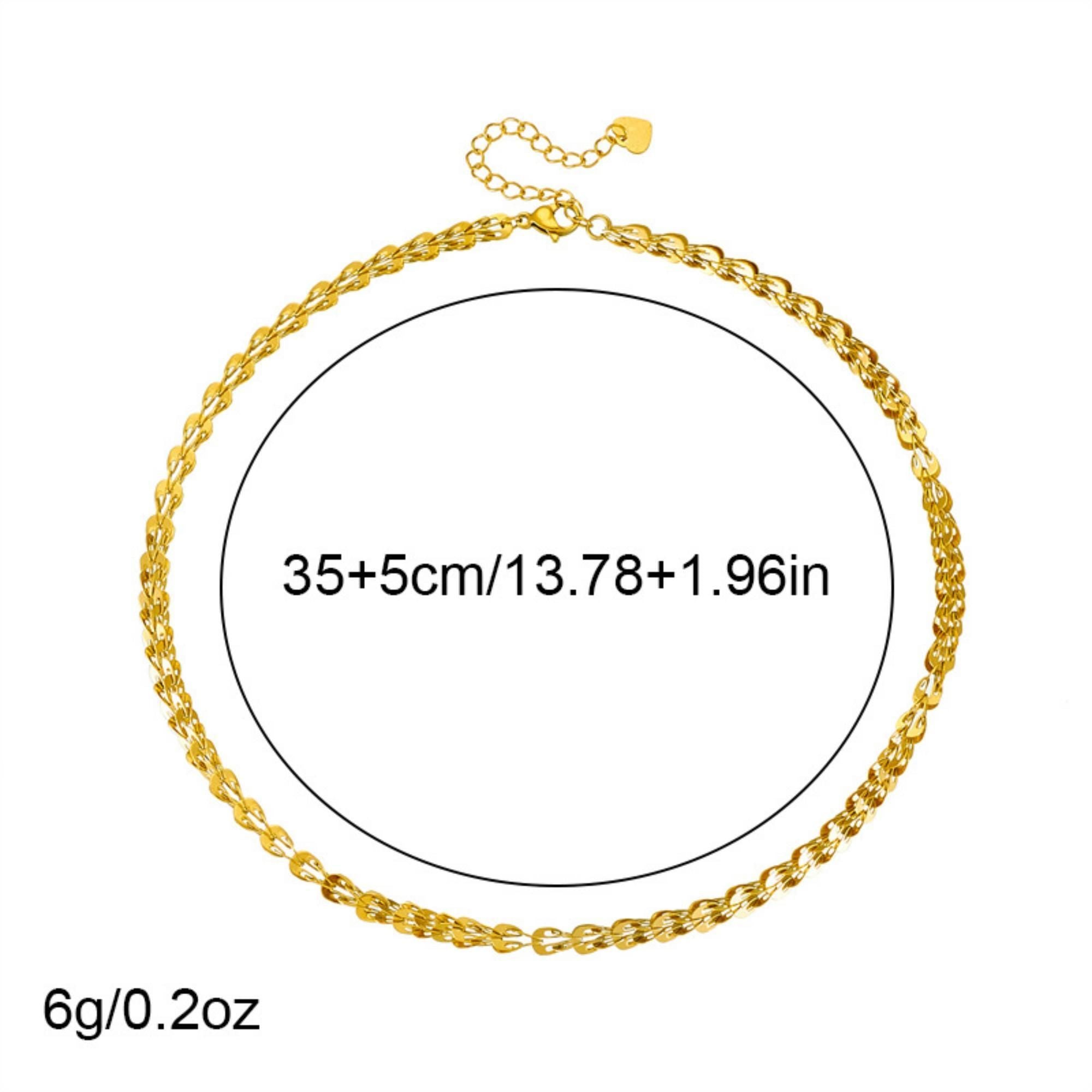 MYKI Anti Tarnish Gold Plated Leaf-Link Design (MK756G-SSYI)