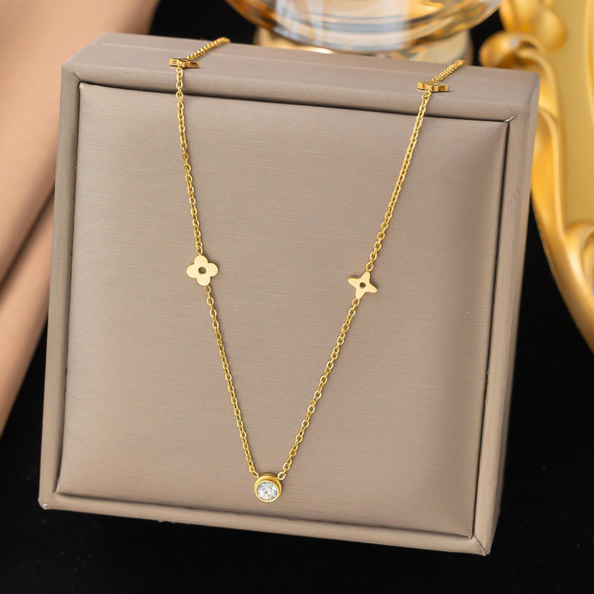 MYKI Flashy Stainless Steel Necklace (MK758G-SSYI)