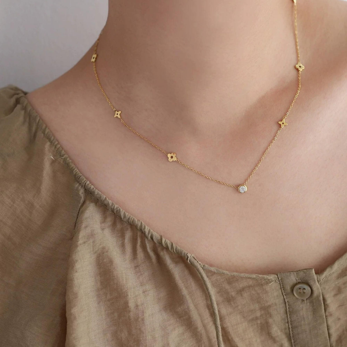 MYKI Flashy Stainless Steel Necklace (MK758G-SSYI)