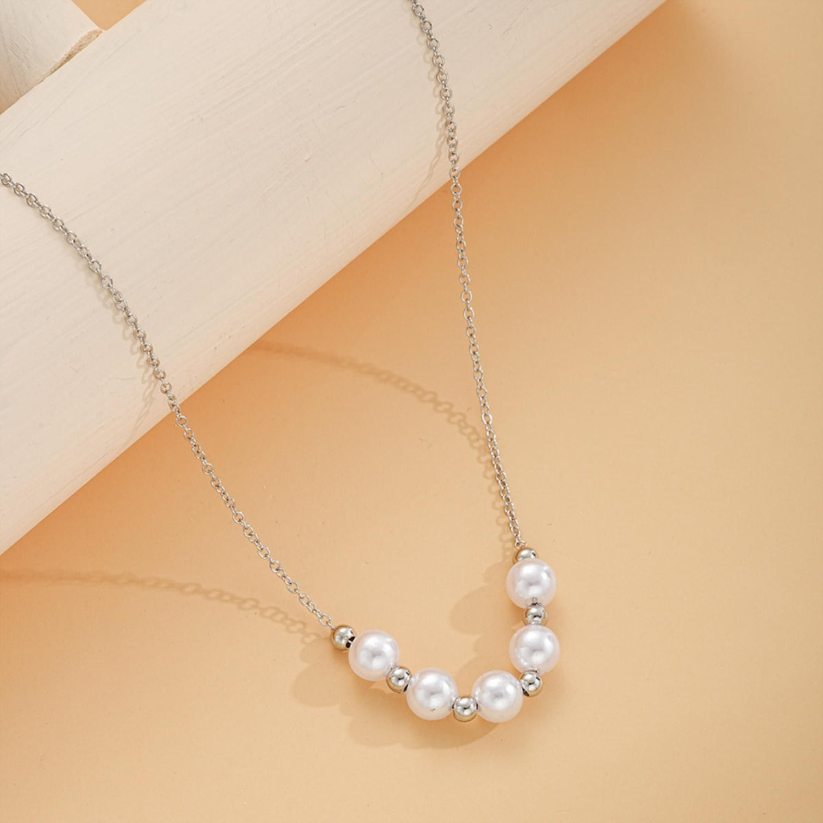MYKI Pearl Beads Stainless Steel Necklace (MK765-SSYI)