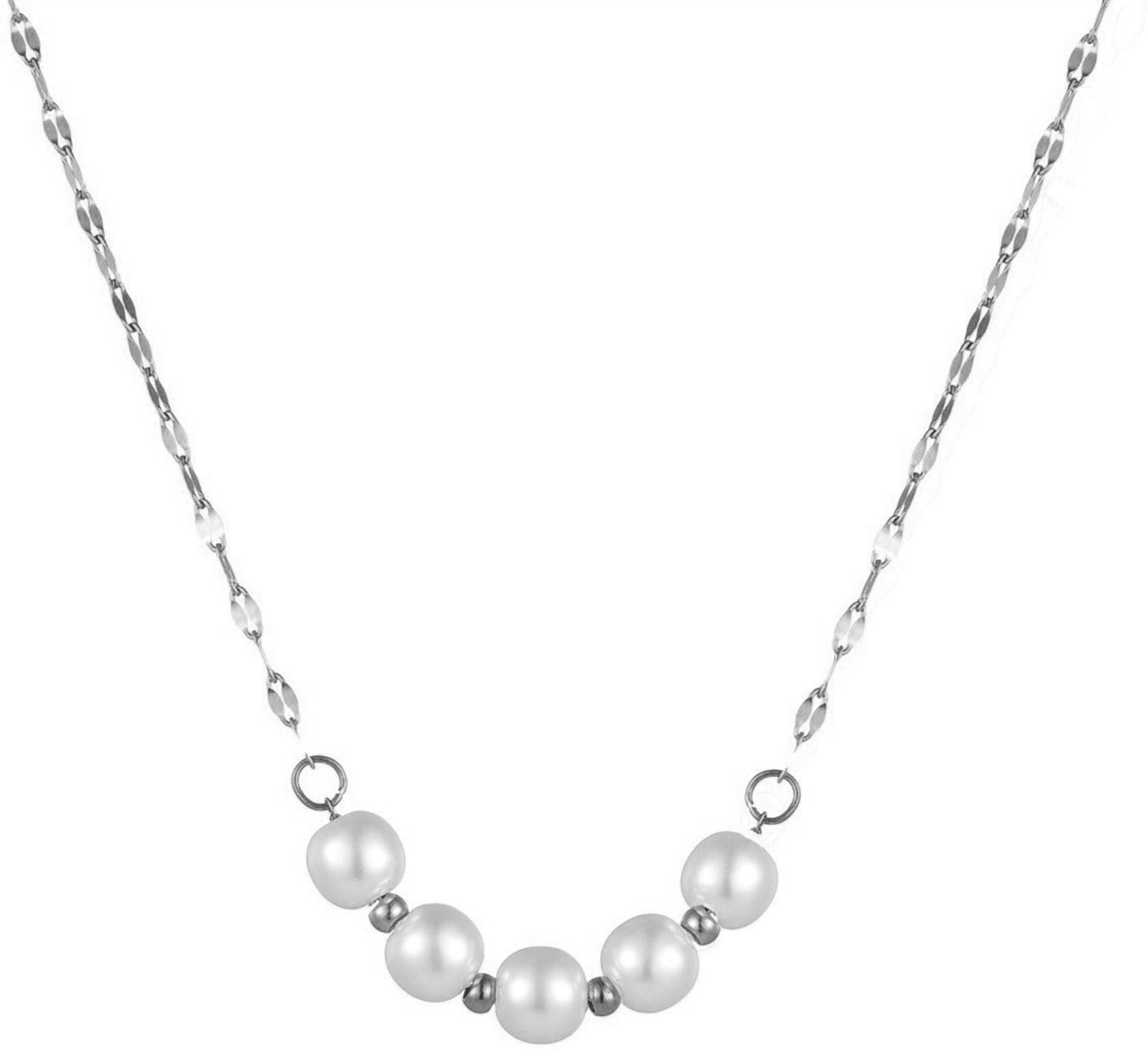 MYKI Pearl Beads Stainless Steel Necklace (MK765-SSYI)