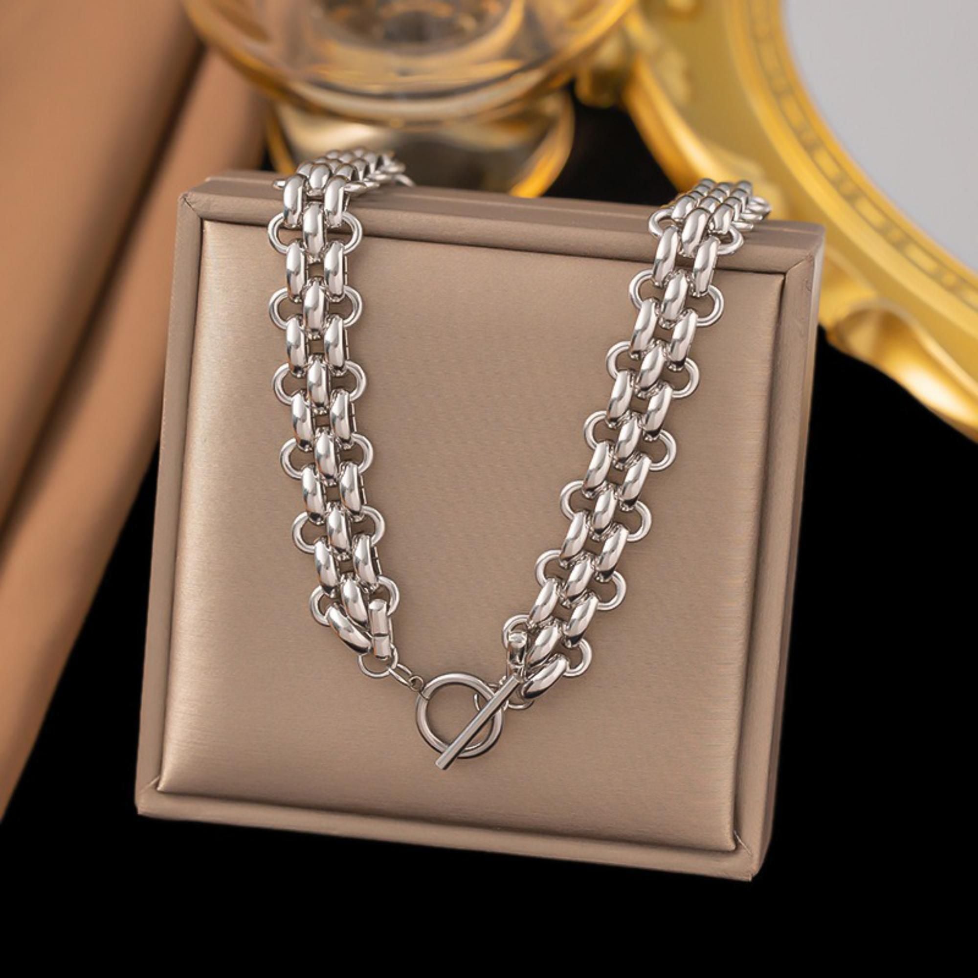MYKI Telegenic Stainless Steel Necklace (MK772S-SSYI)
