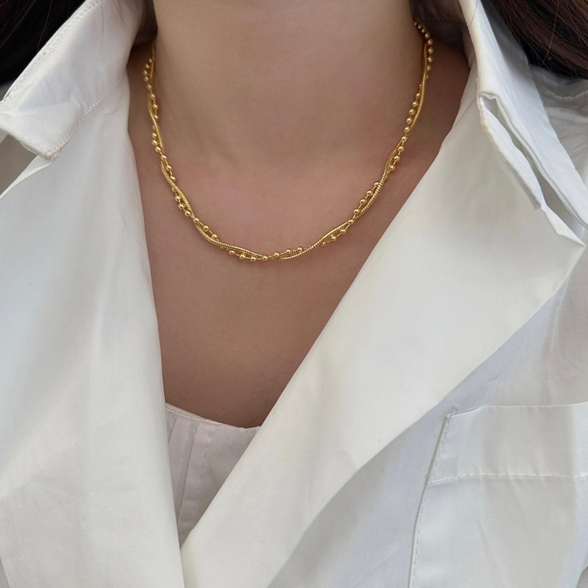 MYKI Nubile Stainless Steel Necklace (MK786G-SSYI)