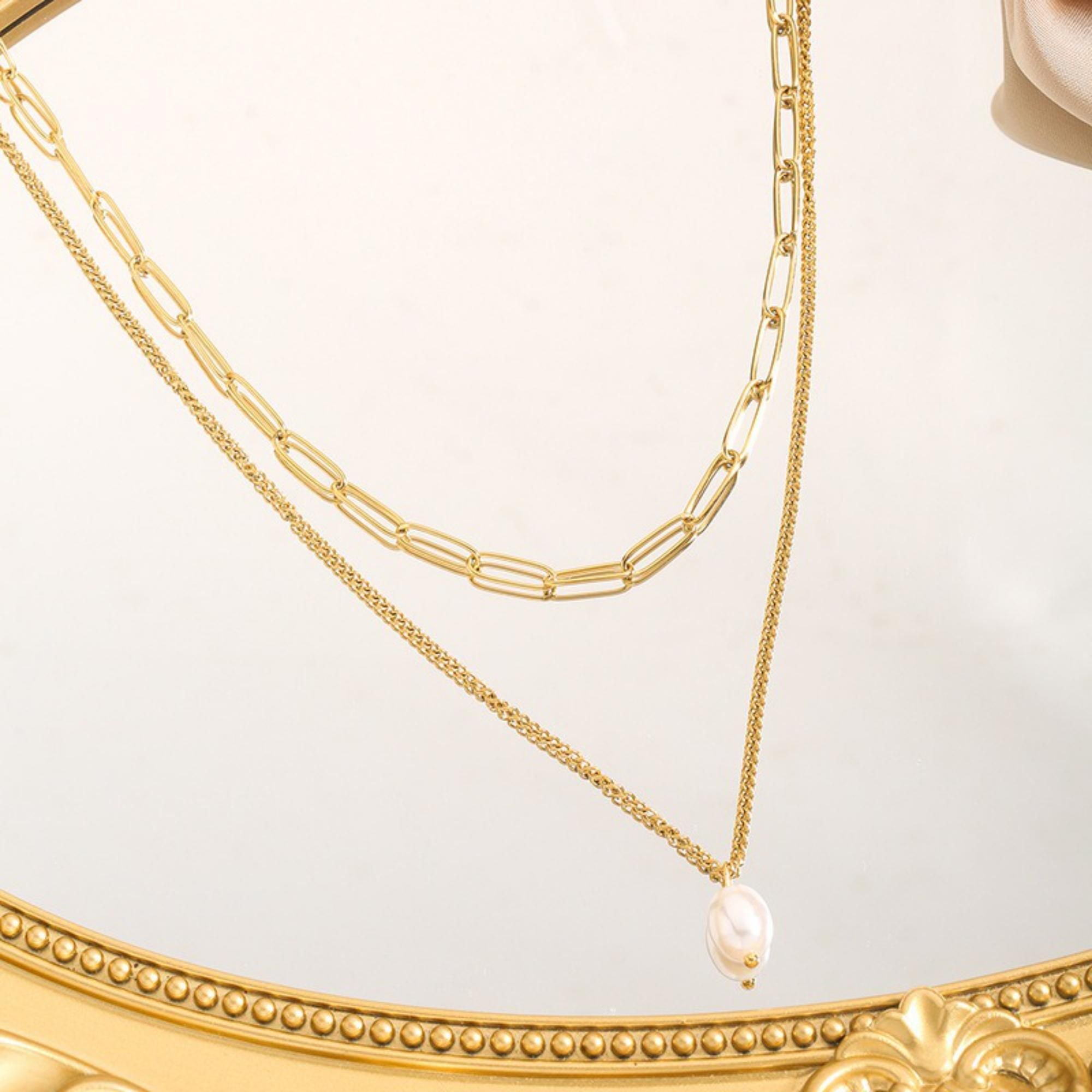 MYKI Lovely Stainless Steel Necklace (MK789G-SSYI)