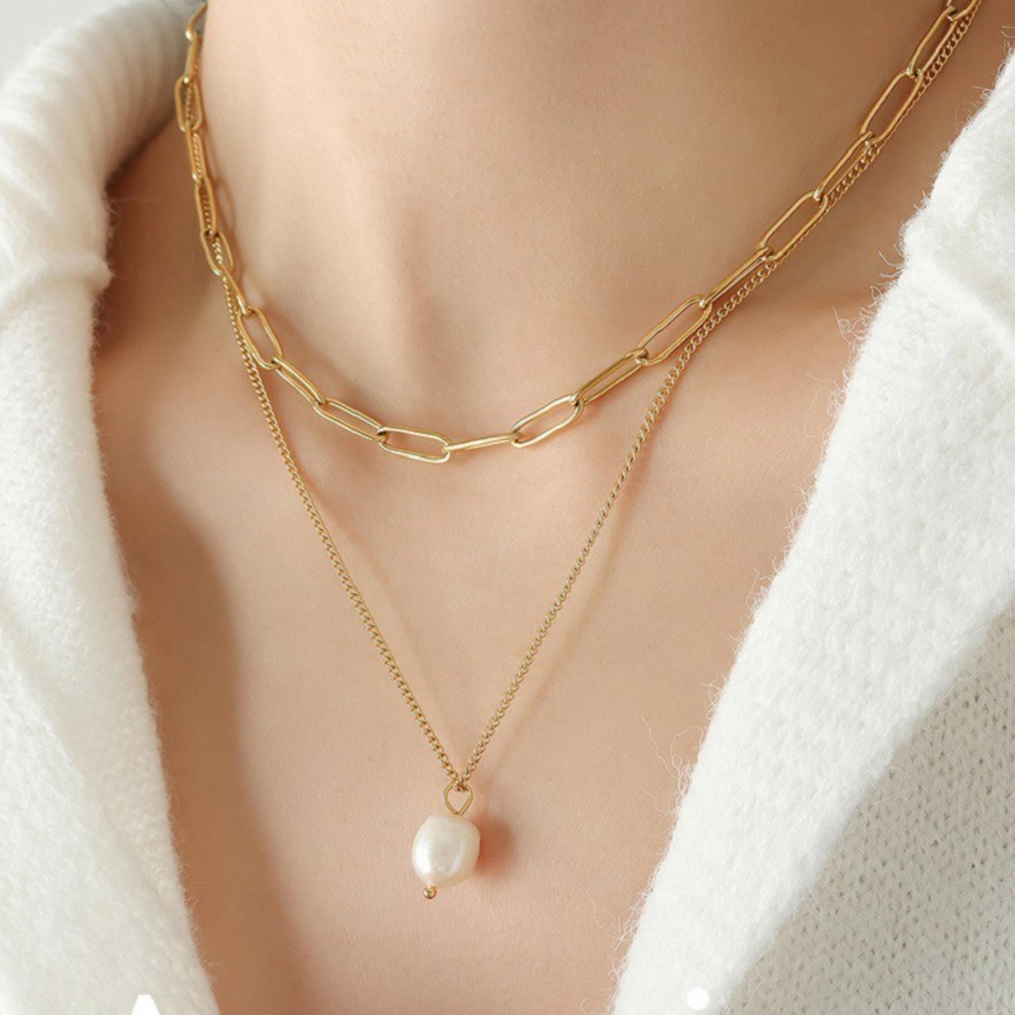 MYKI Lovely Stainless Steel Necklace (MK789G-SSYI)