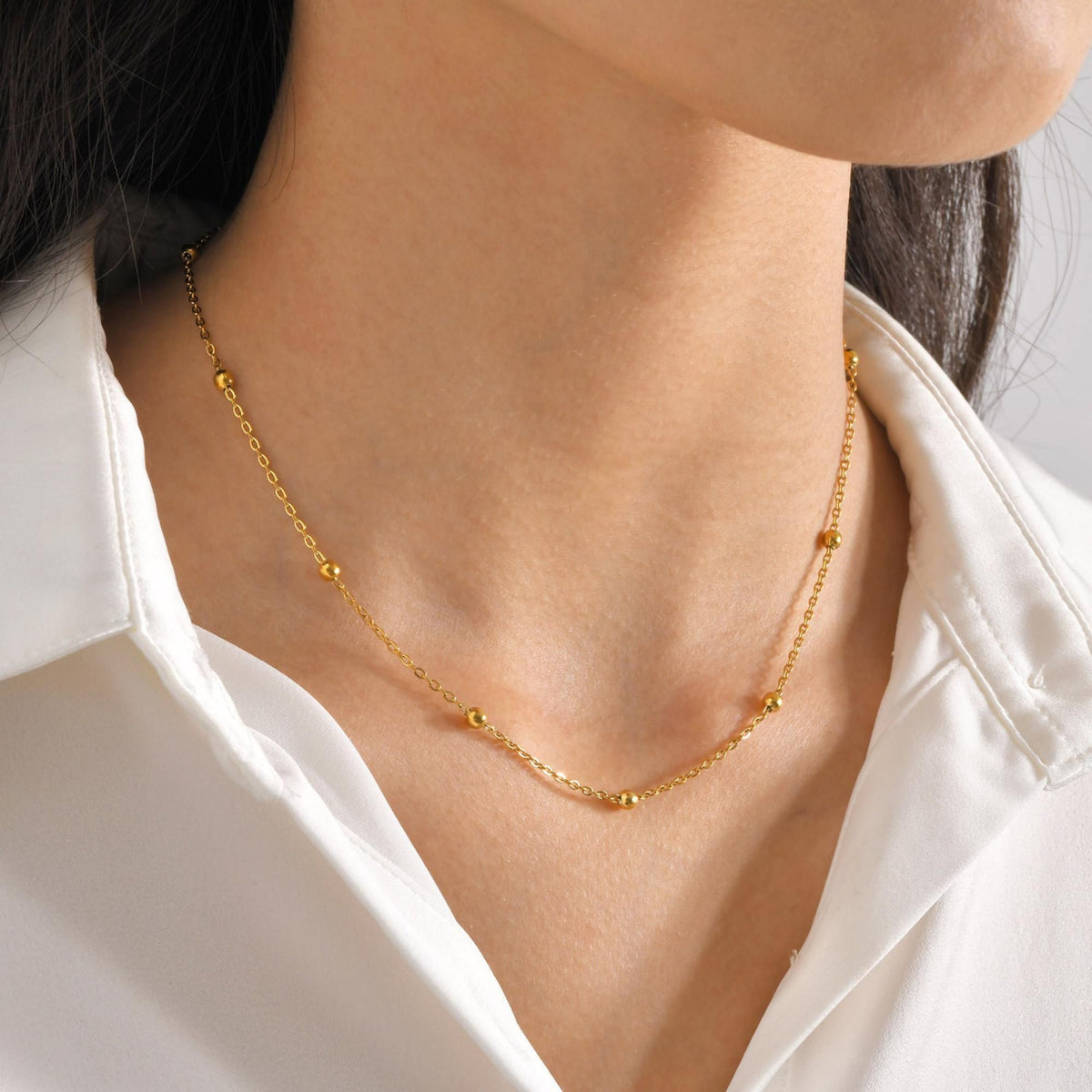 MYKI Drop-Dead Stainless Steel Necklace (MK795G-SSYI)