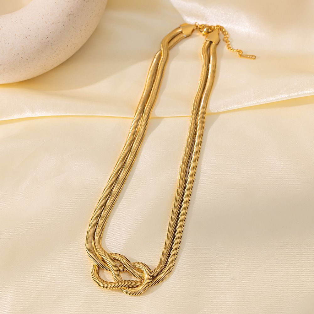 MYKI Knot Design Statement Necklace (MK883-SSYI)
