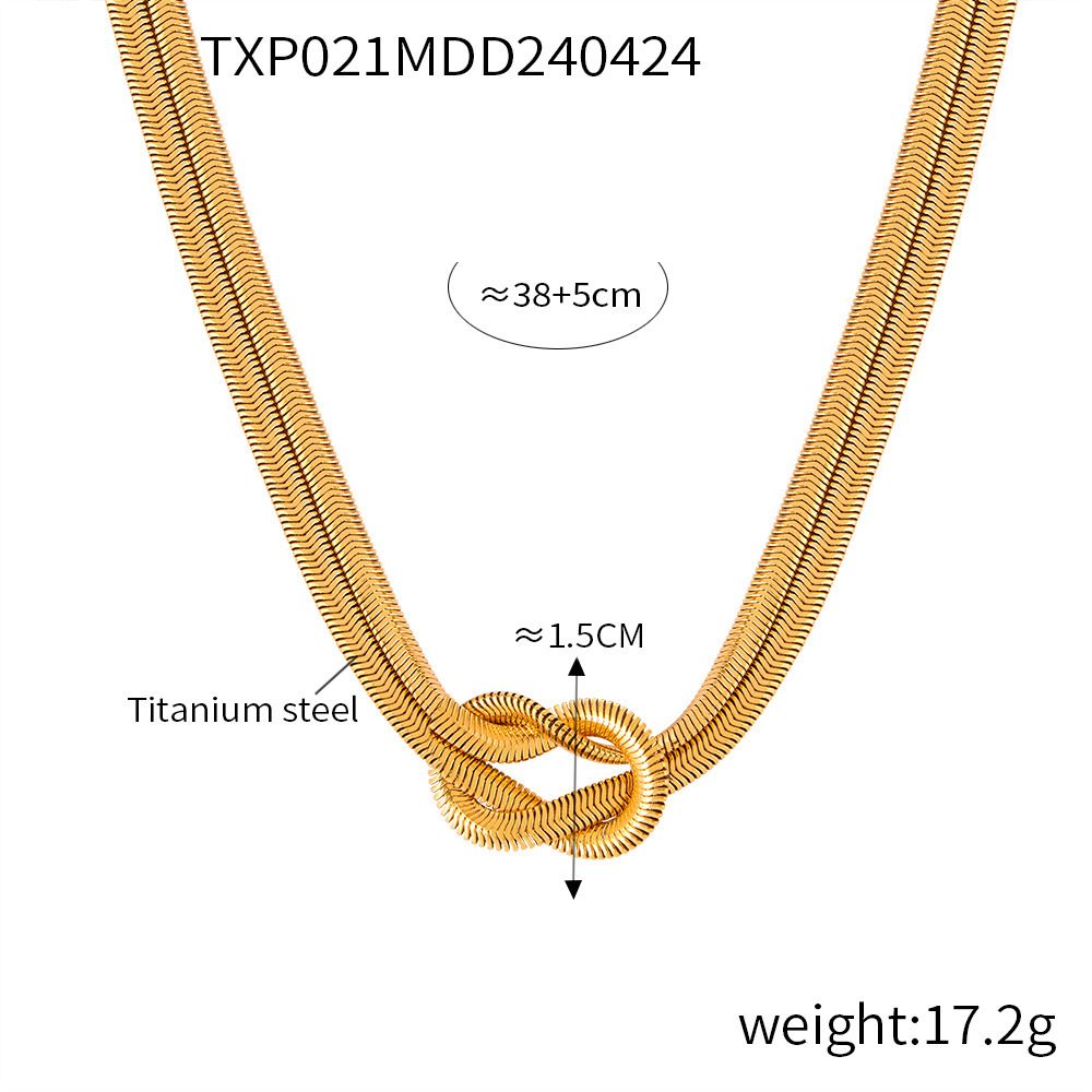 MYKI Knot Design Statement Necklace (MK883-SSYI)