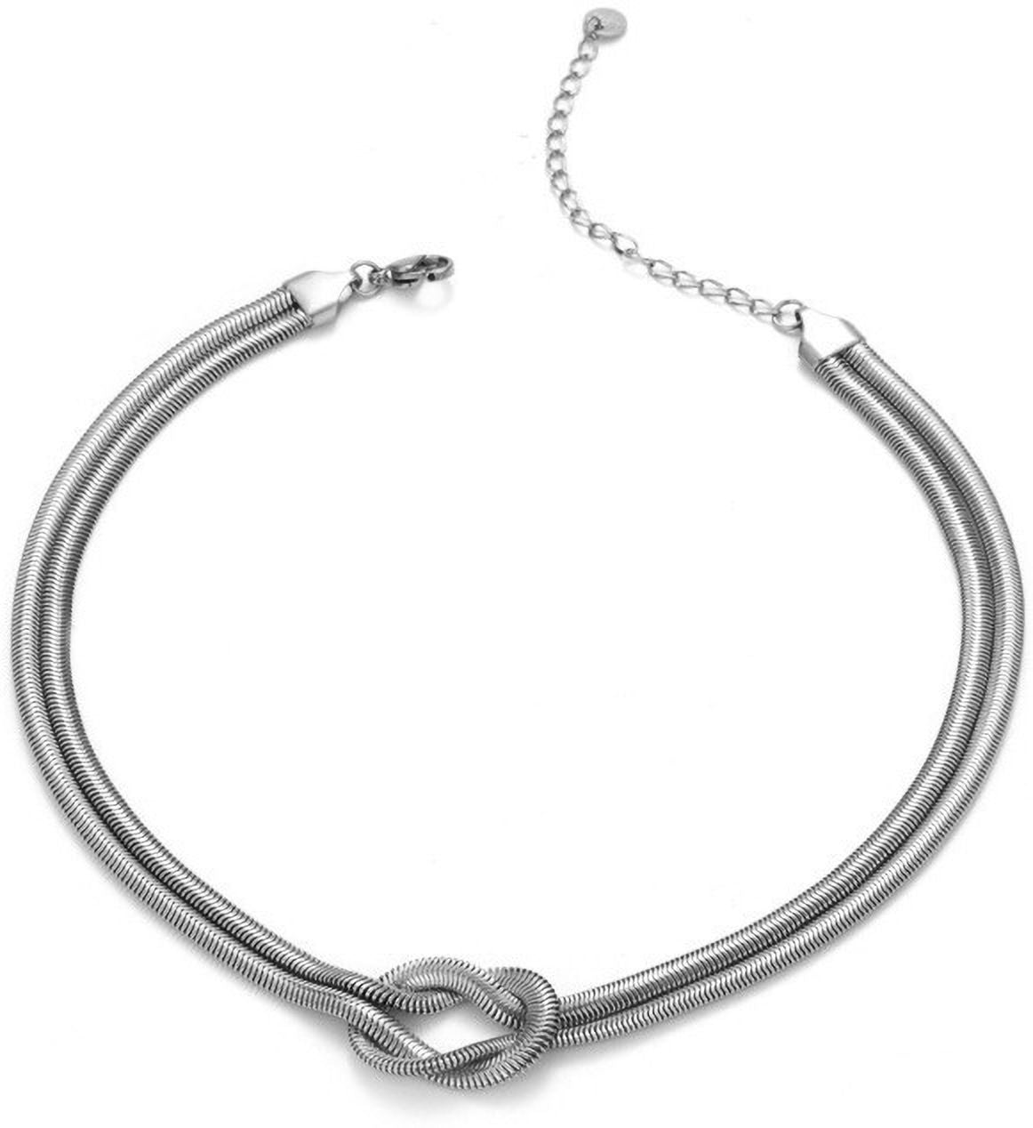 MYKI Knot Design Statement Necklace (MK883-SSYI)