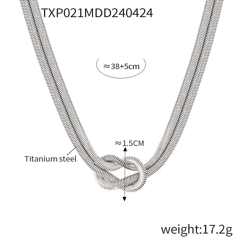 MYKI Knot Design Statement Necklace (MK883-SSYI)