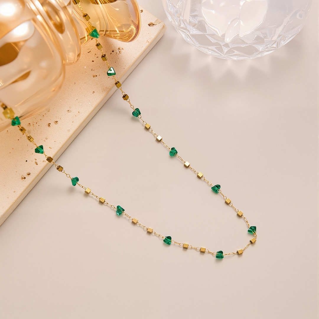 MYKI Beaded Necklace Chain (MK884-SSYI)