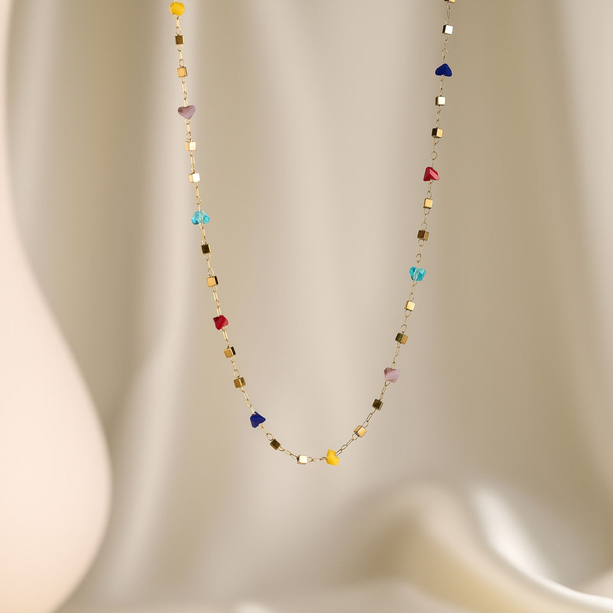 MYKI Beaded Necklace Chain (MK884-SSYI)