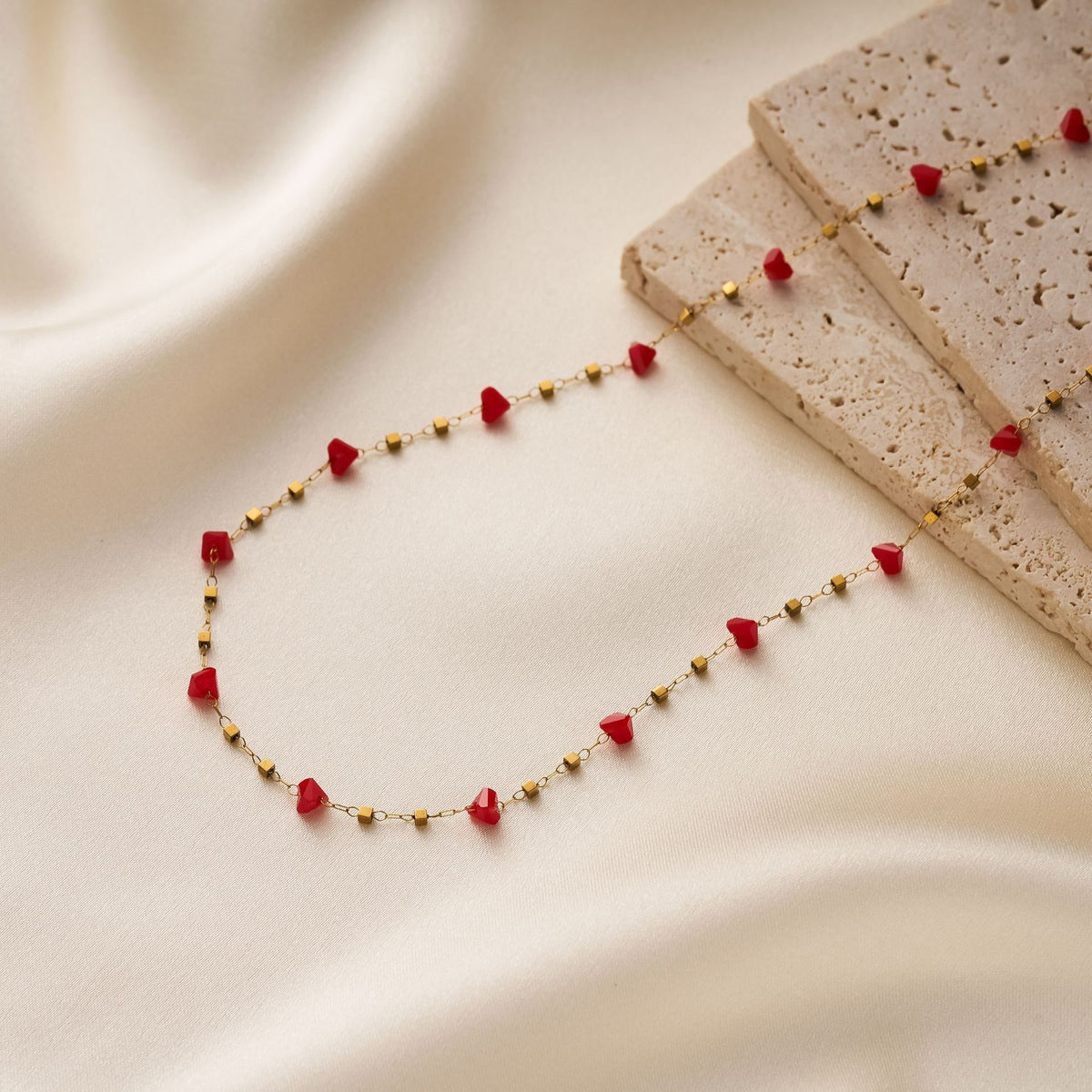 MYKI Beaded Necklace Chain (MK884-SSYI)