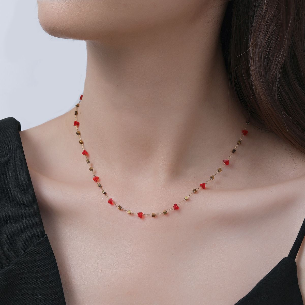 MYKI Beaded Necklace Chain (MK884-SSYI)
