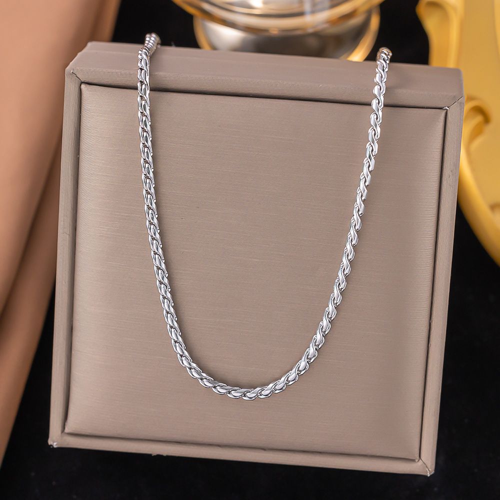 MYKI Classic Premium Plated Rope Chain Necklace (MK891S-SSYI)