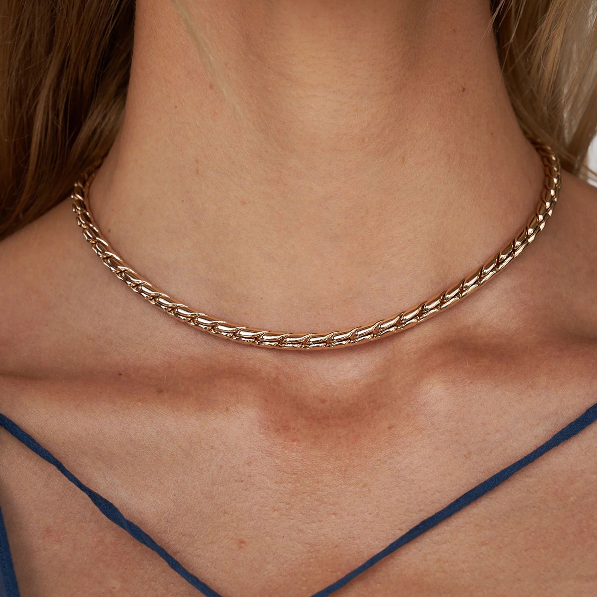 MYKI Classic Premium Plated Rope Chain Necklace (MK891-SSYI)