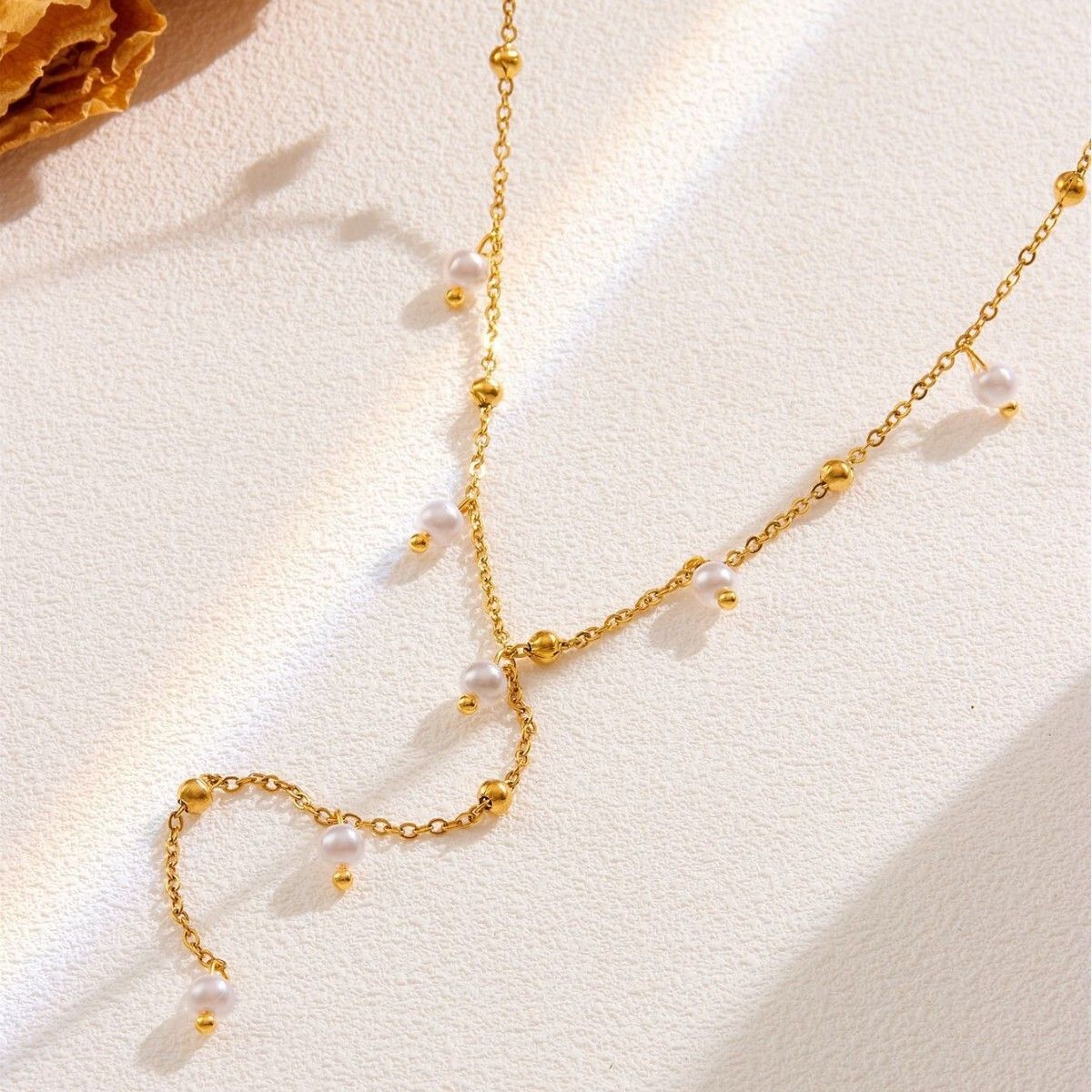 MYKI Gold-Plated Pearl Drop Necklace (MK894G-SSYI)