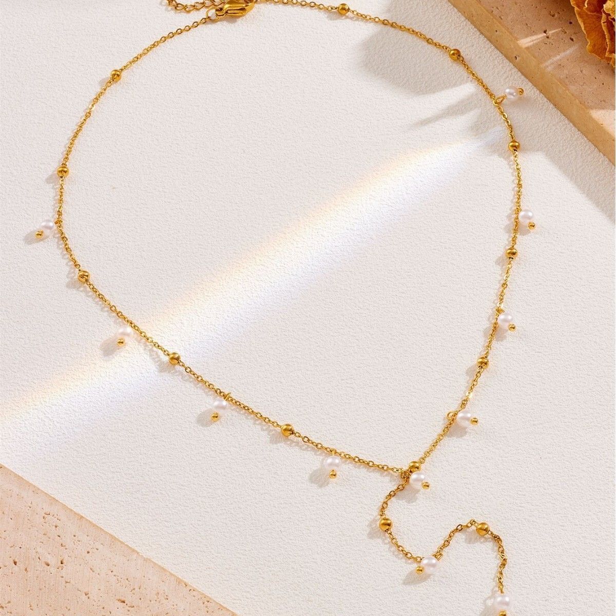 MYKI Gold-Plated Pearl Drop Necklace (MK894G-SSYI)