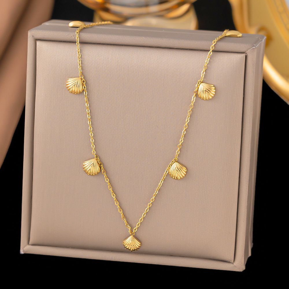 MYKI Gold-Plated Shell Charm Necklace (MK902G-SSYI)