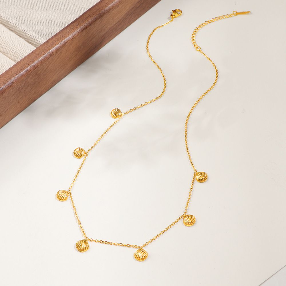 MYKI Gold-Plated Shell Charm Necklace (MK902G-SSYI)