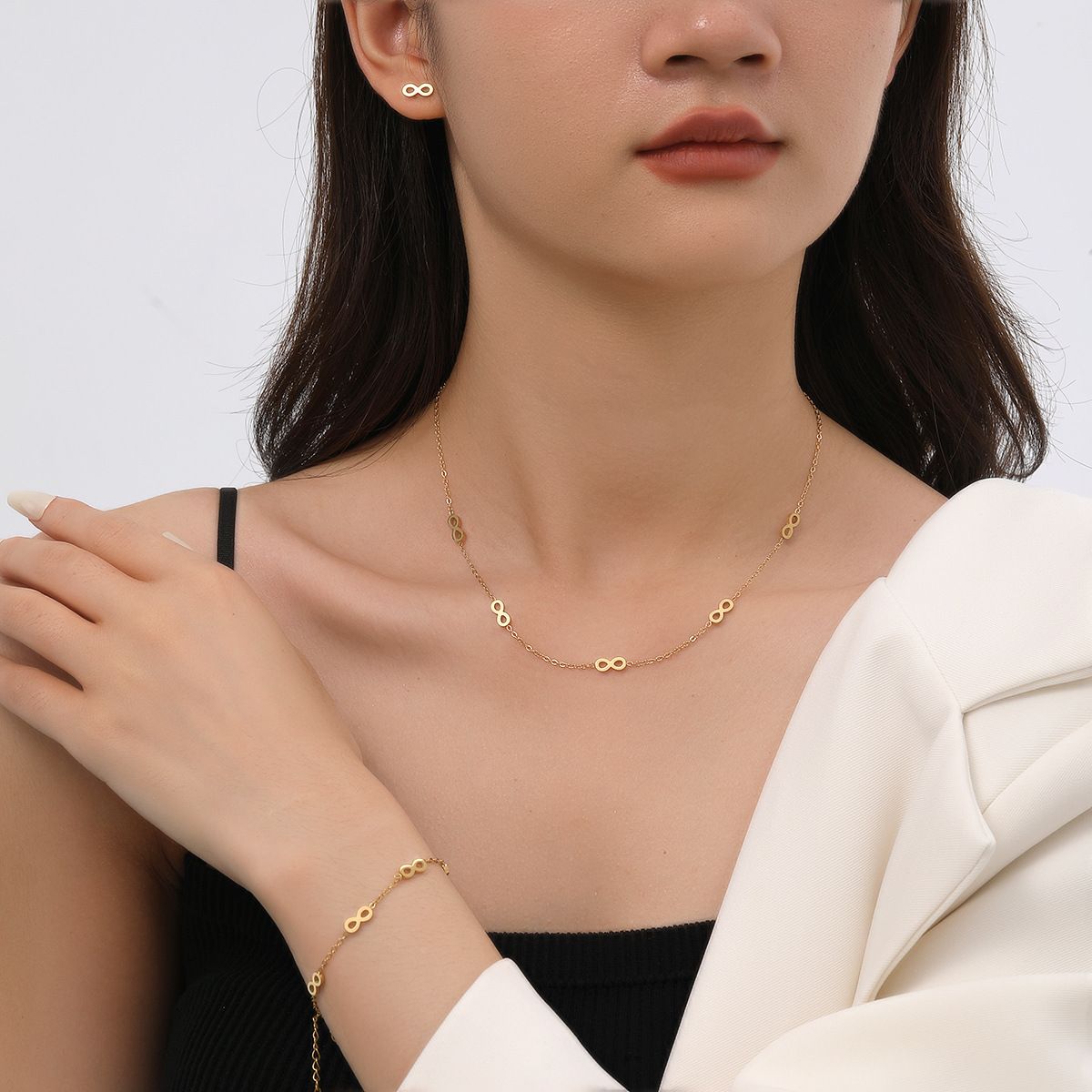 MYKI Gold-Plated Infinity Charm Necklace (MK908G-SSYI)