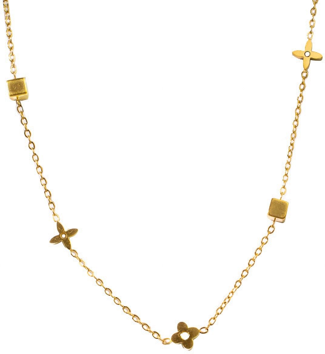 MYKI Geometric Floral Gold Necklace  (MK910G-SSYI)