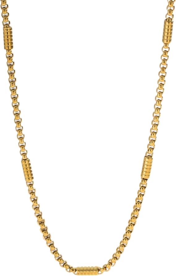 MYKI Textured Gold-Plated Box Chain Necklace (MK911G-SSYI)