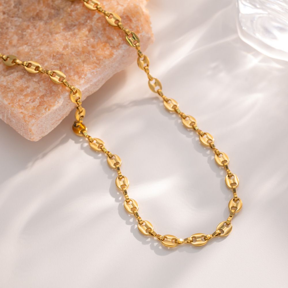 MYKI Chunky Gold Link Chain Necklace (MK913G-SSYI)