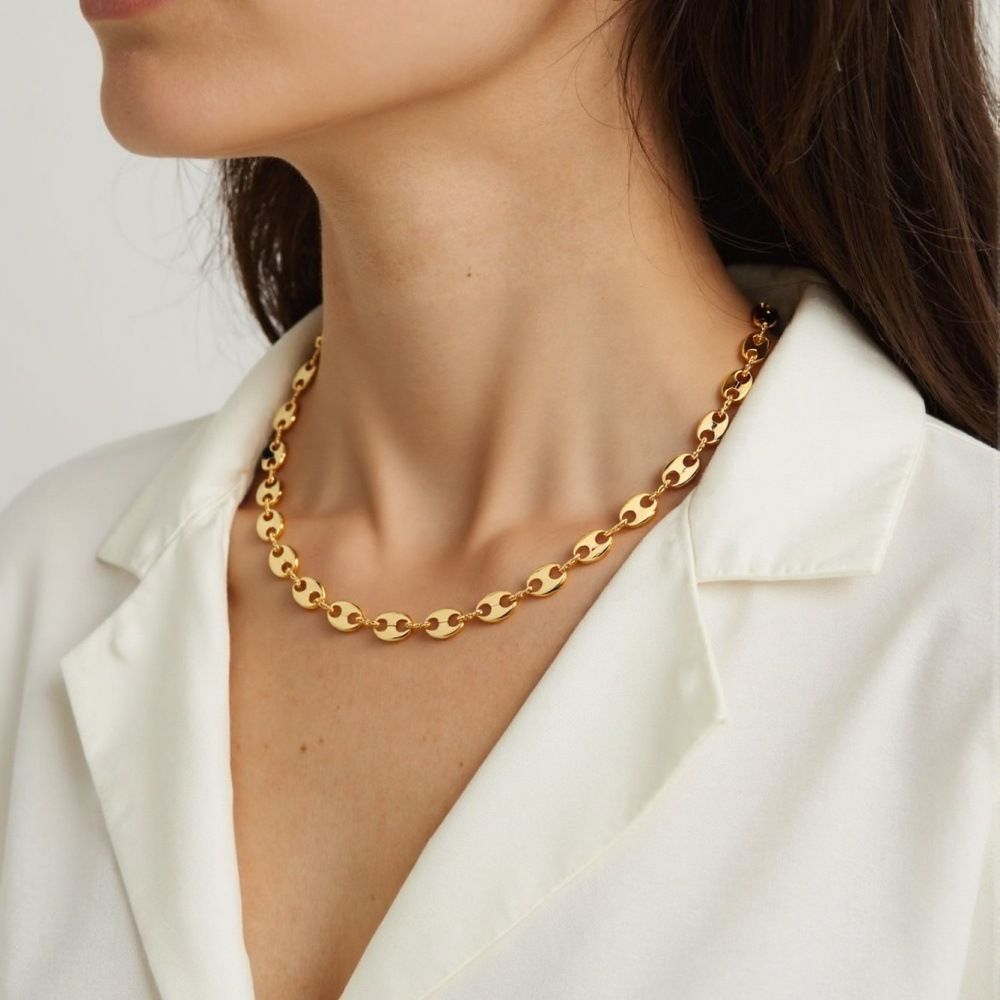 MYKI Chunky Gold Link Chain Necklace (MK913G-SSYI)