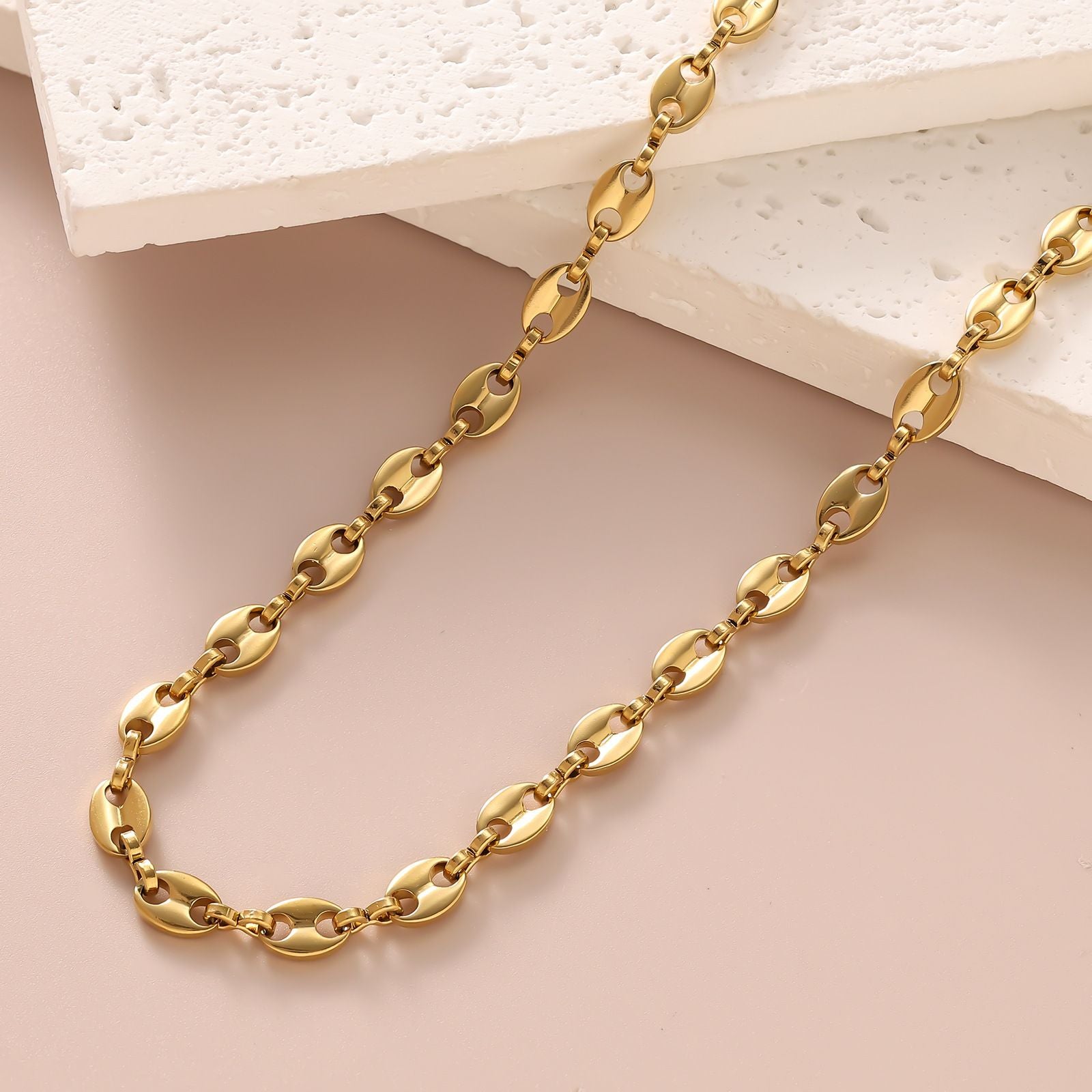 MYKI Chunky Gold Link Chain Necklace (MK913G-SSYI)