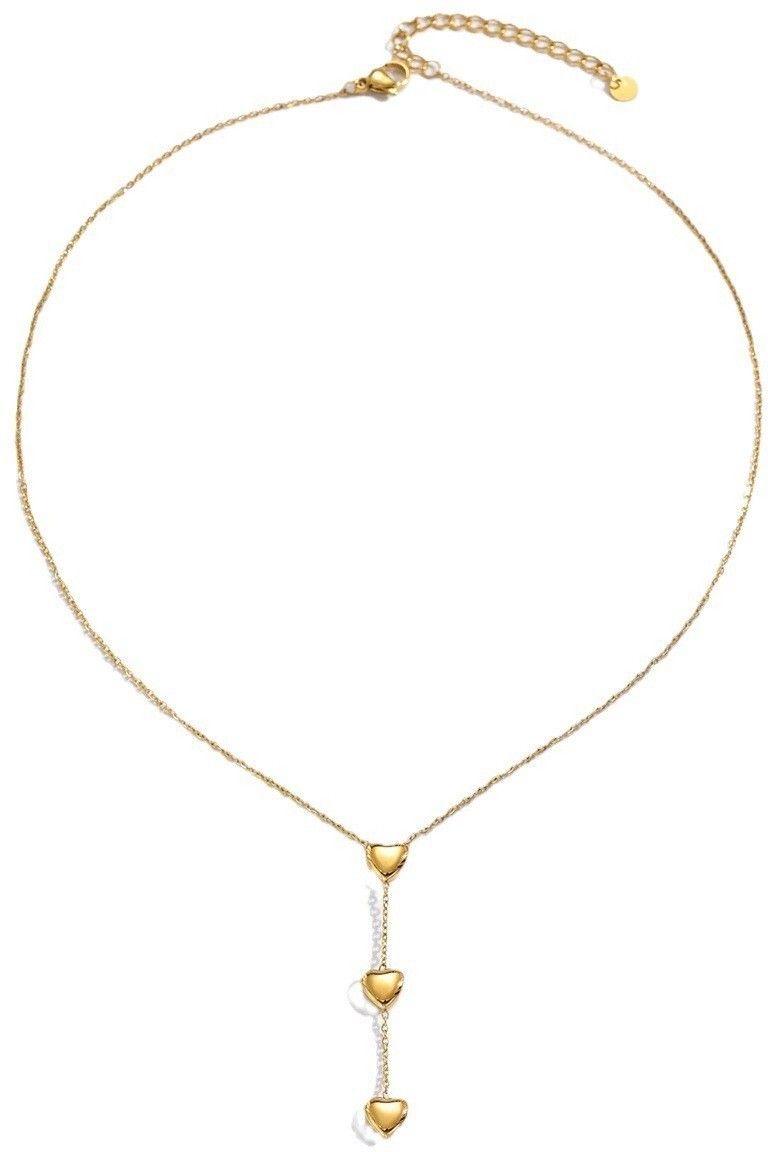 MYKI Triple Heart Gold Y Necklace (MK917G-SSYI)