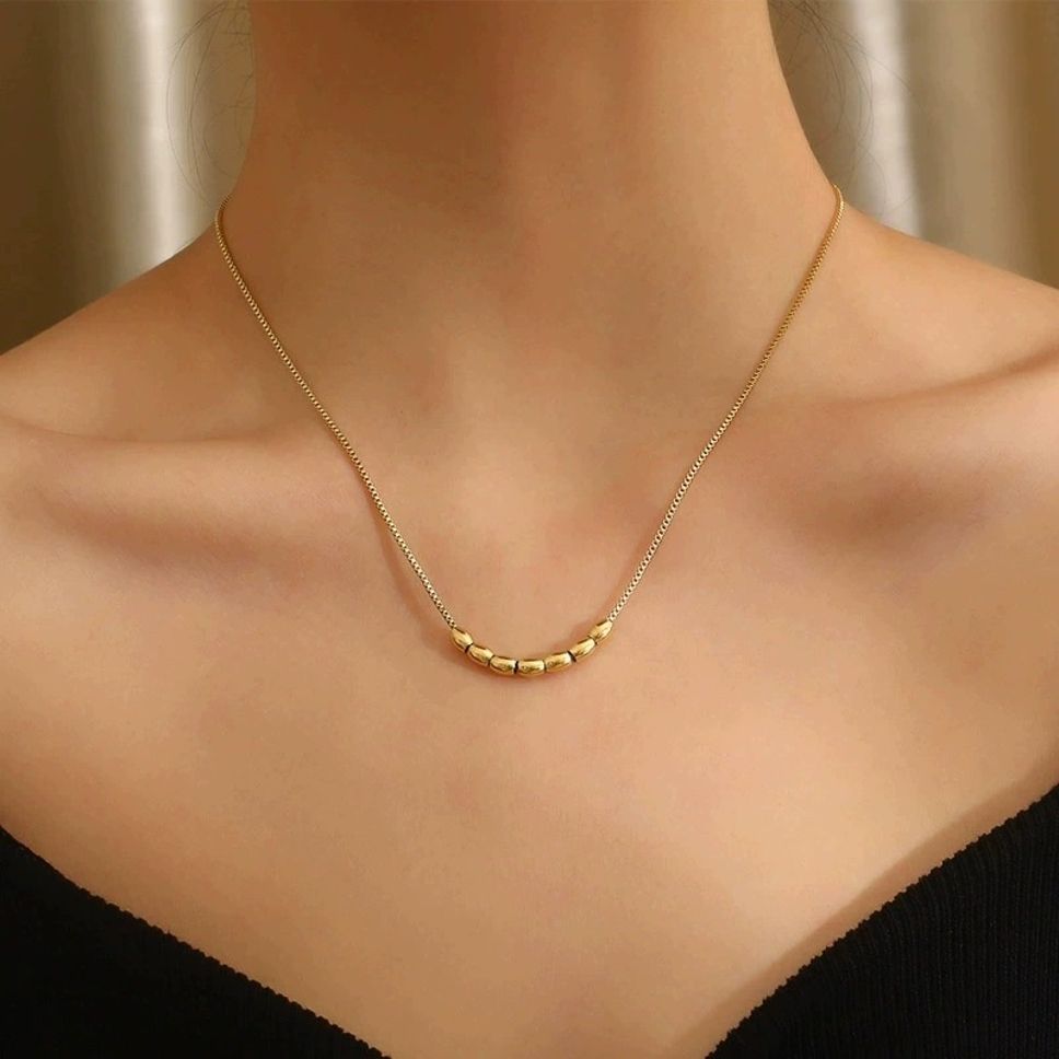 MYKI Anti-Tarnish Gold Plated Cowrie Shell Inspired Necklace (MK918G-SSYI)