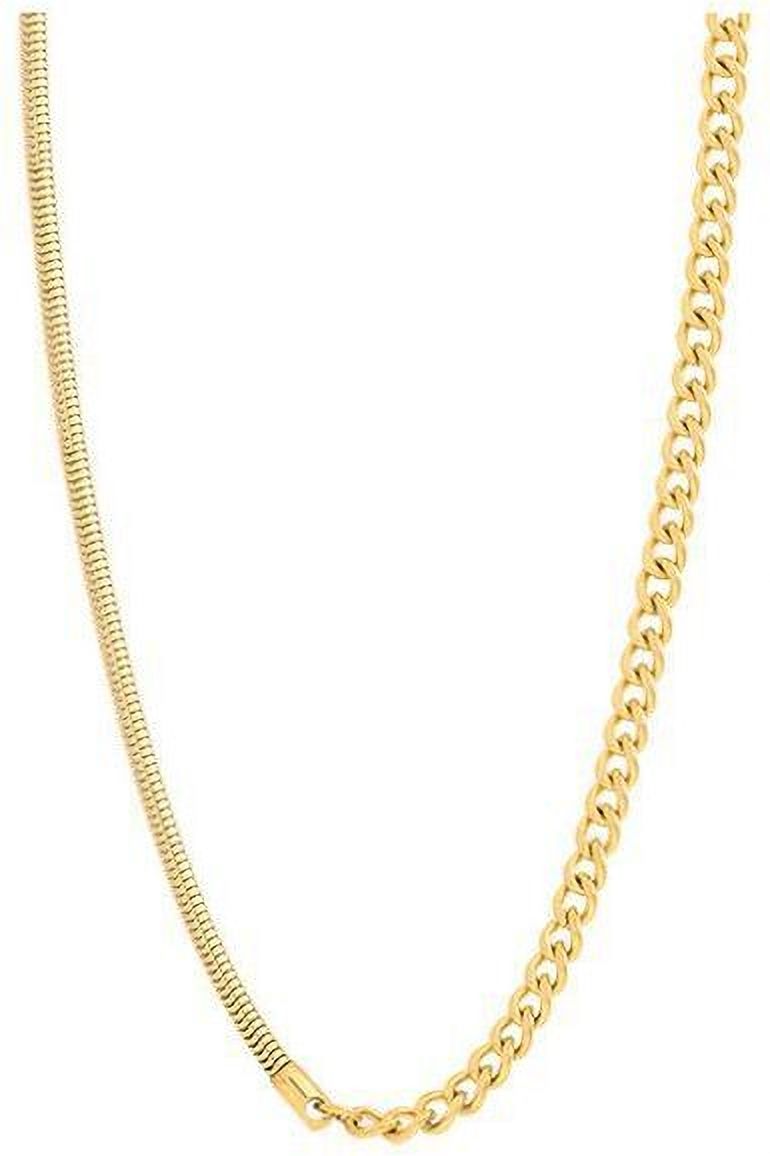 MYKI Anti-Tarnish Bold Curb Gold Chain Necklace (MK941G-SSYI)