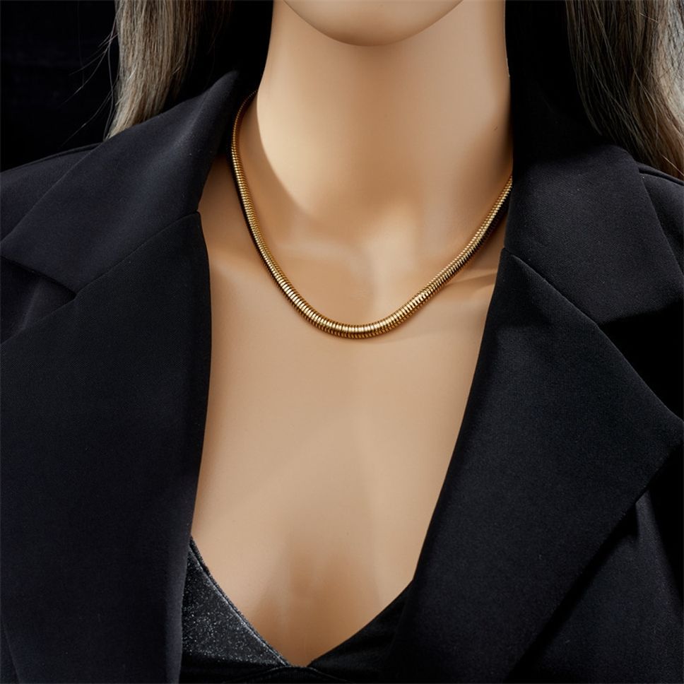 MYKI Anti-Tarnish Gold Snake Chain Necklace (MK942G-SSYI)
