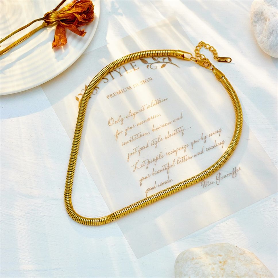 MYKI Anti-Tarnish Gold Snake Chain Necklace (MK942G-SSYI)