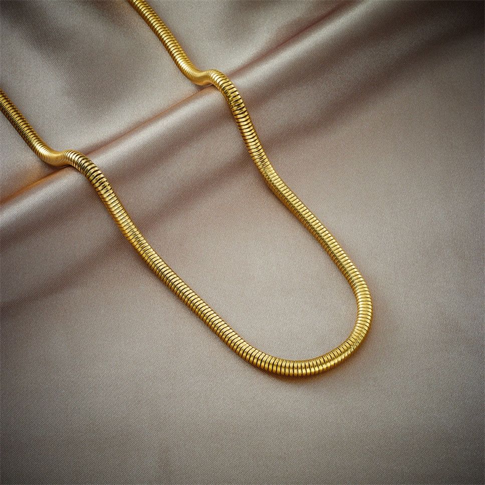 MYKI Anti-Tarnish Gold Snake Chain Necklace (MK942G-SSYI)