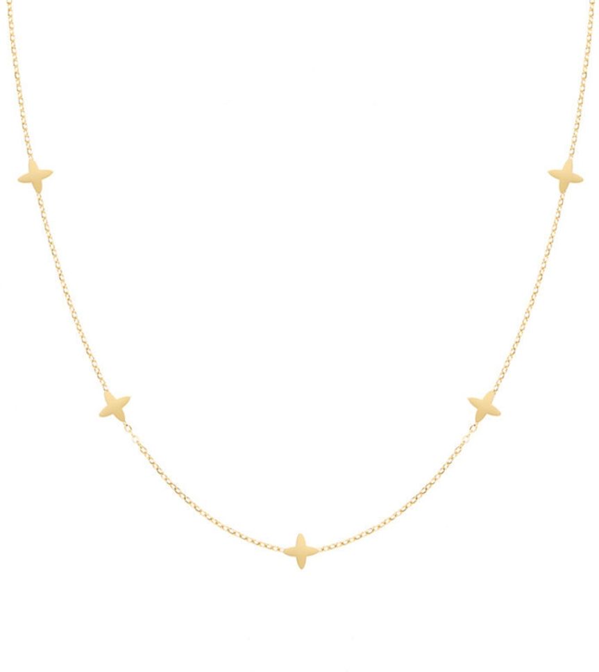 MYKI Anti-Tarnish Gold Clover Minimal Necklace (MK951G-SSYI)