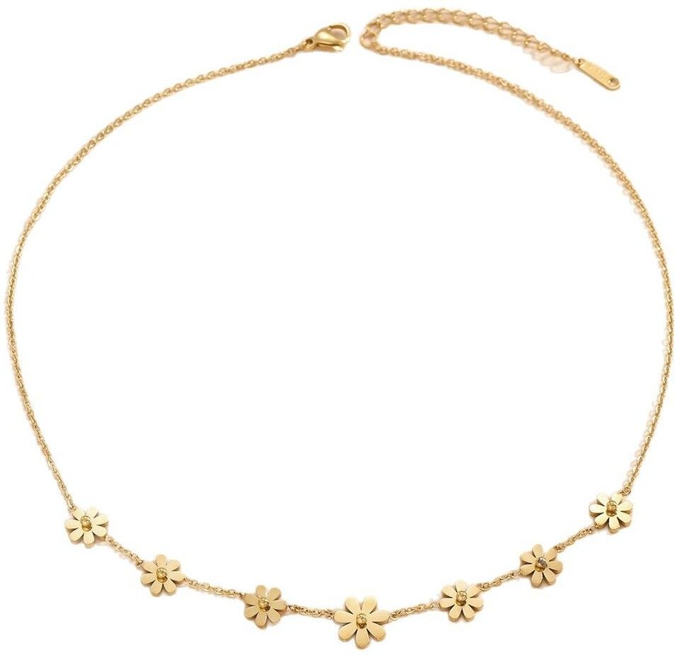 MYKI Anti-Tarnish Floral Charm Gold Necklace (MK952G-SSYI)