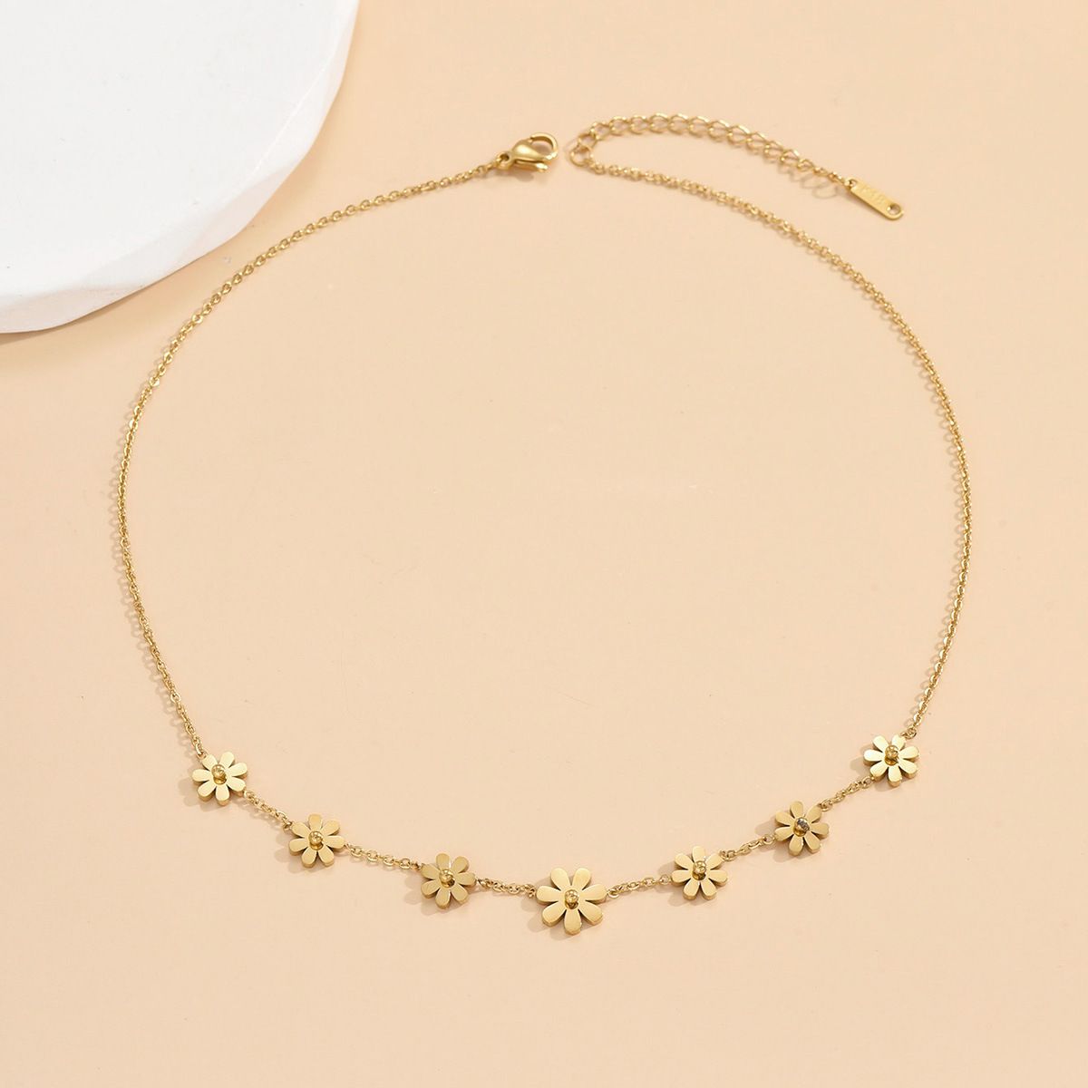 MYKI Anti-Tarnish Floral Charm Gold Necklace (MK952G-SSYI)