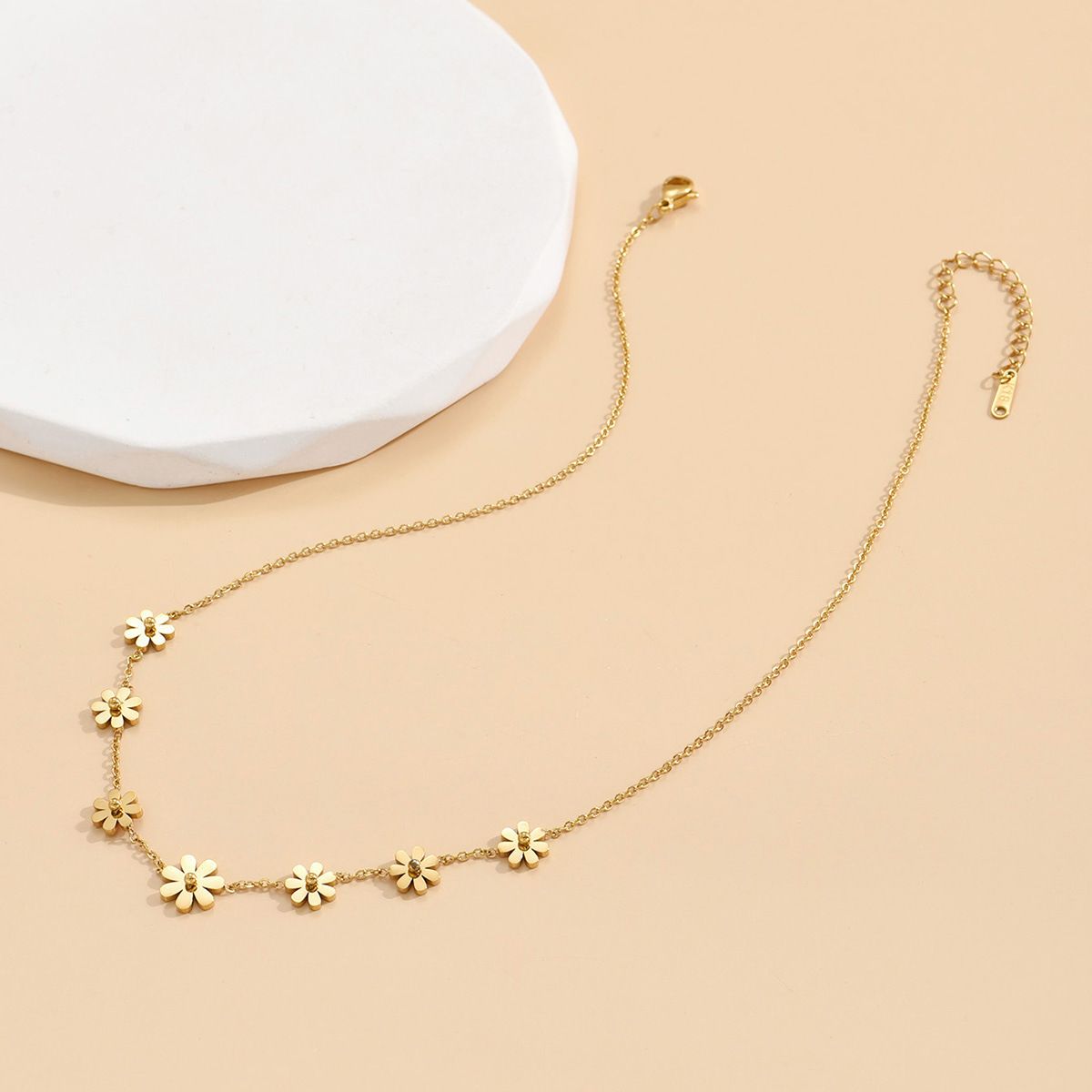MYKI Anti-Tarnish Floral Charm Gold Necklace (MK952G-SSYI)