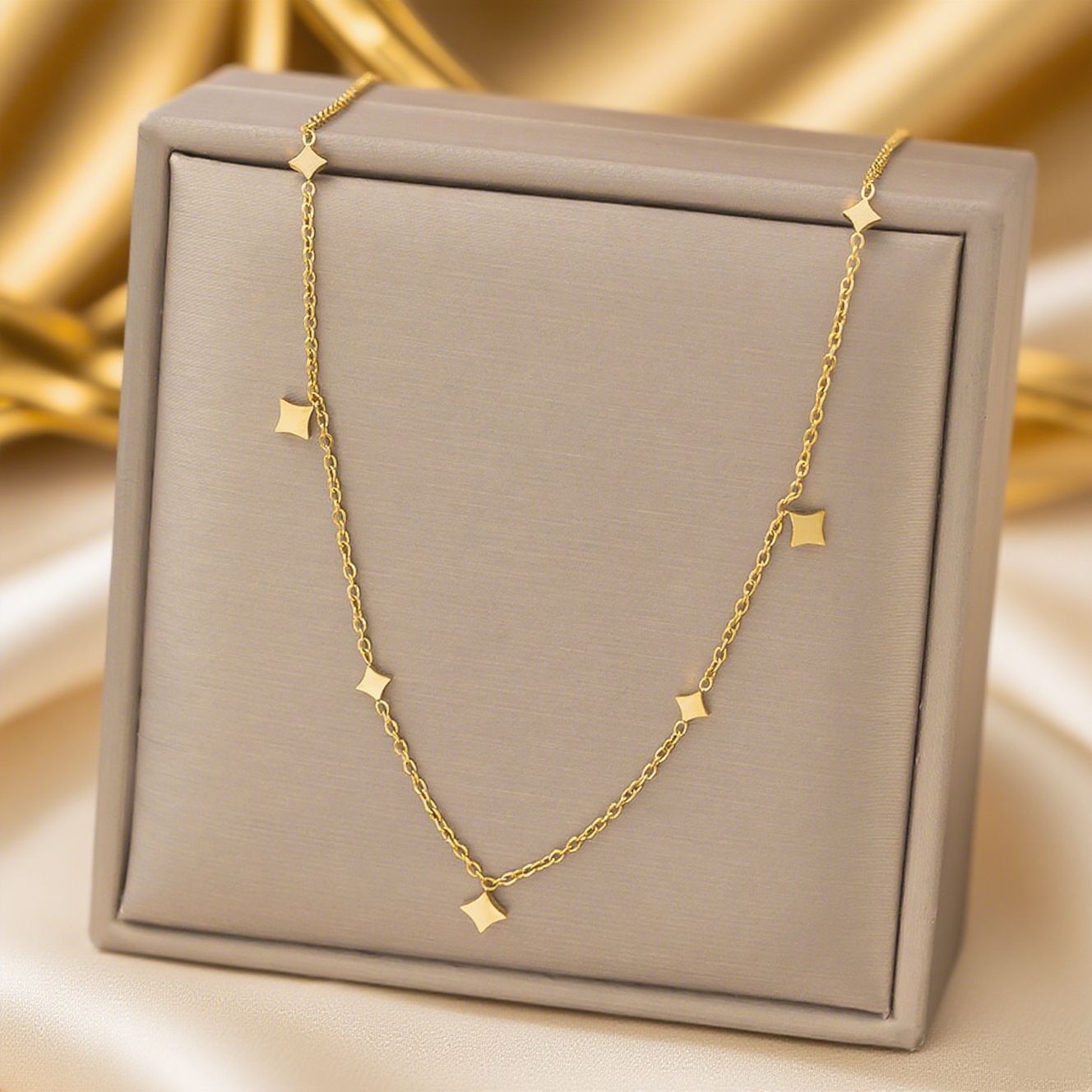 MYKI Anti-Tarnish Minimal Star Gold Necklace (MK959G-SSYI)