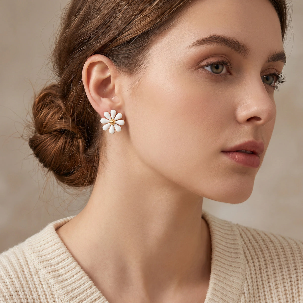 MYKI Gold Plated Anti Tarnish Daisy Flower Stud Earrings | MYKI (MKERCH1000G-SSYI)
