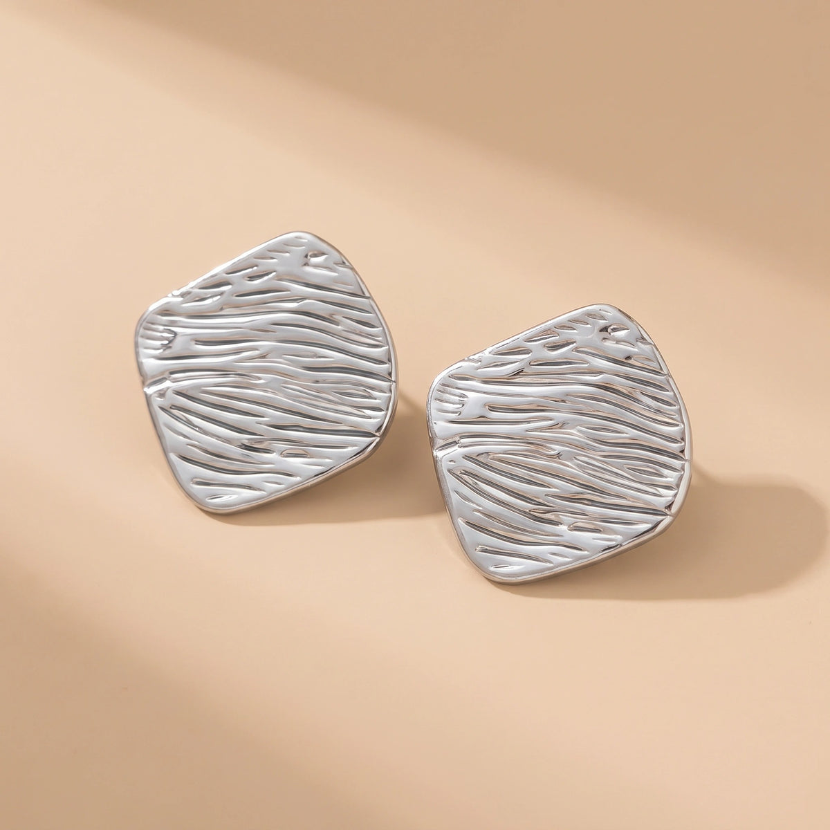 MYKI Textured Petal Anti Tarnish Earrings | MYKI (MKERCH1010-SSYI)