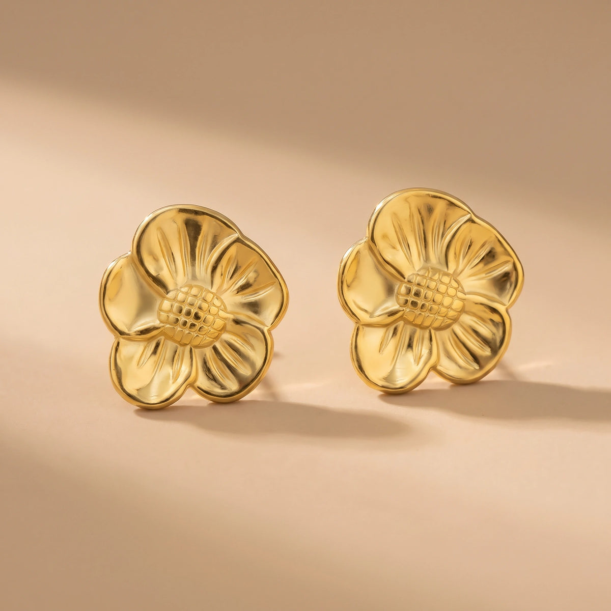MYKI Gold Plated Floral Stud Anti Tarnish Earrings | MYKI (MKERCH1013G-SSYI)