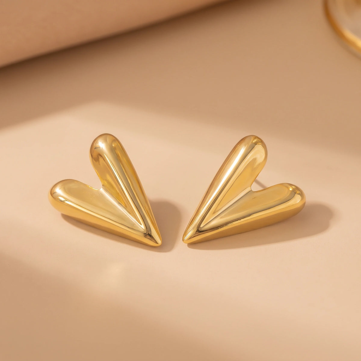 MYKI Gold Plated Anti Tarnish Heart Stud Earrings | MYKI (MKERCH1015G-SSYI)